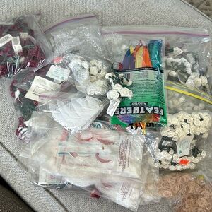 Grocery bag full of craft items